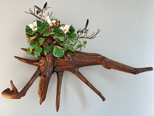 RARE NORMAN BRUMM LARGE (32” long) DRIFTWOOD AND ENAMEL BIRD/BUTTERFLY SCULPTURE picture