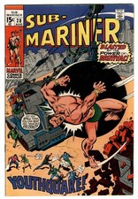 Sub-Mariner #28 1st App. Brutivac vs Namor  Aug 1970 Marvel Comics BUSCEMA Nice picture