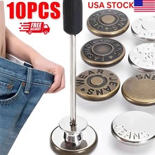 10PCS Jeans Buttons No Sew Jean Button Replacement with Screwdriver 17mm picture