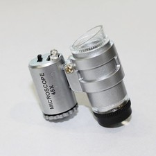 1 Pack Mini 45X Jewelers Loupe Magnifier Microscope LED Fluorescence Light LEDs picture