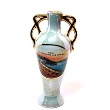 NICE , FRANCE ANTIQUE  LA PROMENADE DES ANGLAIS SOUVENIR TRAVEL COLLECTIBLE VASE picture