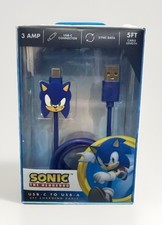 NEW Sonic The Hedgehog USB-A To USB-C 5ft Blue Charging Cable picture