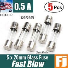 5x Fast-Blow Fuse 0.5A 250V Glass Fuses 5 x 20 mm (0.5 Amp) | US Ship picture