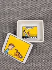 Vtg Enesco Garfield Trinket Box with Lid Cat Cartoon Jim Davis Jewelry Painting picture