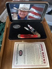 Case XX John Wayne Commemorative Trapper Set Barnboard Dark Red Bone 07444 picture