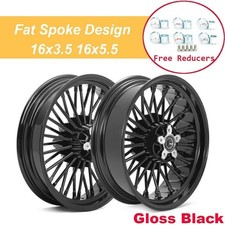 16x3.5 16x5.5 Fat Spoke Wheels for Harley Dyna Super Glide Custom Low Rider FXDL picture