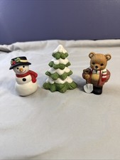 Vintage HOMCO #5101 Porcelain Christmas Figurine Lot (Set of 3) picture
