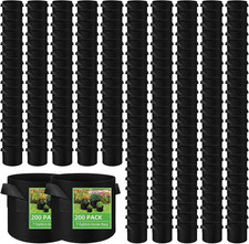200-Pack 7 Gallon Fabric Grow Bags, Heavy Duty Thickened Nonwoven Plant Grow Bag picture