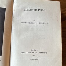 Edwin Arlington Robinson Collected Poems Hardcover Macmillan 1924 Illus picture