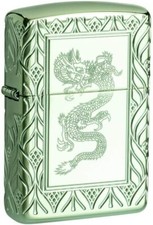 Zippo Armor High Polish Green Elegant Dragon 49054 picture