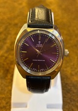 Vintage Tudor Oyster 17 Jewels Manual Winding Swiss Made Men’s Watch Purple Dial picture