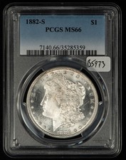 1882-S $1 Morgan Silver Dollar - Frosty PQ Looks 66+ 67 - PCGS MS 66 - SKU-B5973 picture
