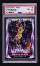 Panini 2015-16 Silver Prizm LeBron James Flash PSA 10 #125 Cavaliers NBA  picture