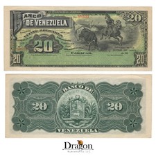Venezuela 20 Bolivares note |Vaquero & Cattle|PS281| 1910 REMAINDER Vintage AU picture