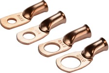 TEMCo Bare Copper Lug Ring Terminals Battery Wire Welding Cable AWG picture
