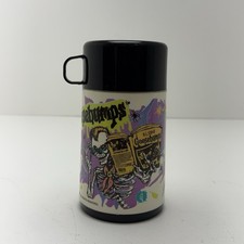 Vtg 1995 Aladdin Goosebumps Thermos Black Heads Up RL Stine 90's Original Lid picture
