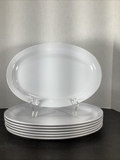 7~Thunder Group #N512W Oval 11.5”x8” Nustone White Dinner Plates Melamine picture