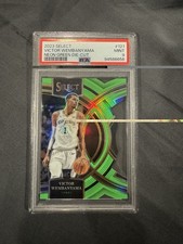 2023-24 Panini Select Wembanyama Neon Green Die-Cut /75 #121 PSA 9 RC picture