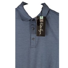 Walter Hogan Golf Polo Shirt Blue Horizontal Striped Mens Size Medium Stretch picture