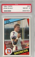 Graded 1984 Topps John Elway #63 Rookie RC Football Card PSA 8 NM-MT picture