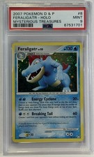 2007 Pokemon D&P Feraligatr Holo #8 Mysterious Treasures PSA 9 Mint SWIRL picture