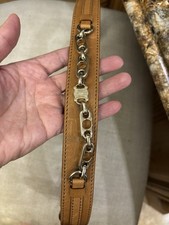 Celine Chian Leather Triomphe Belt Size 90cm Brown Vintage Rare 36.5 Inches Sz M picture