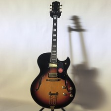 ZUWEI Semi-Hollow Electric Jazz Guitar H-H Pickups Sunburst f Hole Cutaway picture