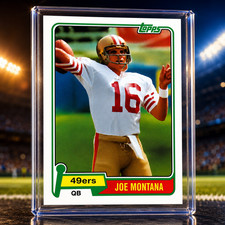 Joe Montana RARE RC ROOKIE REPRINT INVESTMENT CARD 1981 Topps 49ers HOF MVP GOAT picture