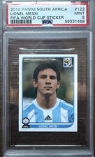 2010 PANINI SOUTH AFRICA FIFA WORLD CUP STICKER BLUE BACK LIONEL MESSI PSA 9 picture
