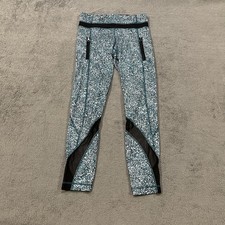Lululemon Inspire Tight II Blue White Pebble Speckled Leggings Women's Size 4 picture