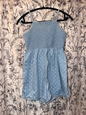 Wonder Nation Girls Polka Dot Smocked Romper Spaghetti Strap L (10/12) picture