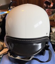 Vintage East German Police Motorcycle Helmet Volkspolizei Size 58 Zipper Curtain picture