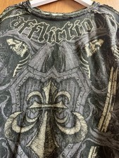 Y2K Affliction Reversible Long Sleeve Thermal Size S Shirt Grunge Cybergoth Emo picture