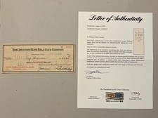 1928 Cincinnati Reds Baseball Check Signed by August Hermann PSA Died 1931 picture