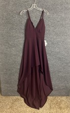 Xtraordinary Womens Hi Low Midi Dress Juniors Size 9 Burgundy Sleeveless New picture