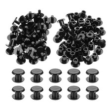 50Set M5*6mm Plastic Binding Post Screw Rivet Post Press-on Buckle Black picture