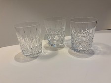 3 WATERFORD Crystal Double Old Fashioned Glasses Ballyshannon Kylemore Lismore picture