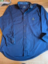 Vintage Chaps Ralph Lauren Men's Button Down Shirt Crest Logo Sz L Navy Blue picture