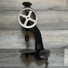 Antique Goodell Pratt Toolsmith Table Bench Drill Press Hand Crank Cast Iron picture