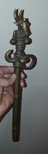 Hinduism Antique Scepter Goddess Kamadhenu Solid Brass Hindu Scepter Royalty Rod picture