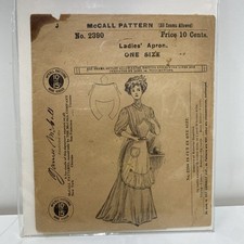 McCall 2390: 1890-1900 Ladies Apron Pattern Unused Good Condition One Size picture
