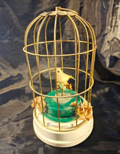 Vintage MCM Bird Cage Automation Music Box,  Bird Works. 8” tall 4.5” wide #2DS picture