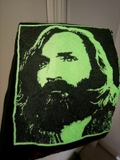 VTG 90s Charles Manson Shirt Black Glow in Dark XL Single Stitch Helter Skelter picture