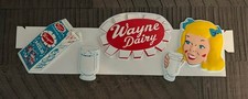 Vintage  Wayne Dairy (Milk) 3-D Vacuform Plastic Advertising Sign picture