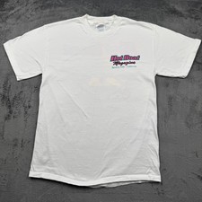 Vtg Hanes T-Shirt Mens Medium White Graphic Pre-shrunk Short Sleeve Pullover Tee picture