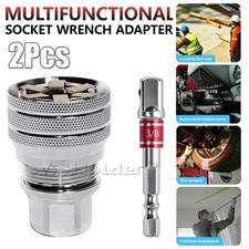 2PCS Universal Socket Tool Adjustable Multifunction Wrench Sleeve Adapter Kit picture
