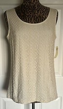New Sleeveless Lacy Front Lined Perception Concept Blouse Sz. L. 40” Bust picture