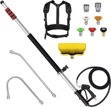 24FT Telescoping Pressure Washer Wand Kit - Extension Pole, Gutter Cleaner picture