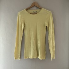Y2K Old Navy Womens Long Sleeve Top Size M Butter Yellow Bella Swan Fitted picture