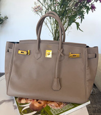 Hermès Birkin Taupe Pebbled Leather Satchel Top Handle Bag Gold HW Large picture